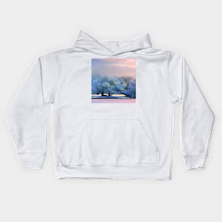 Trees in winter Kids Hoodie